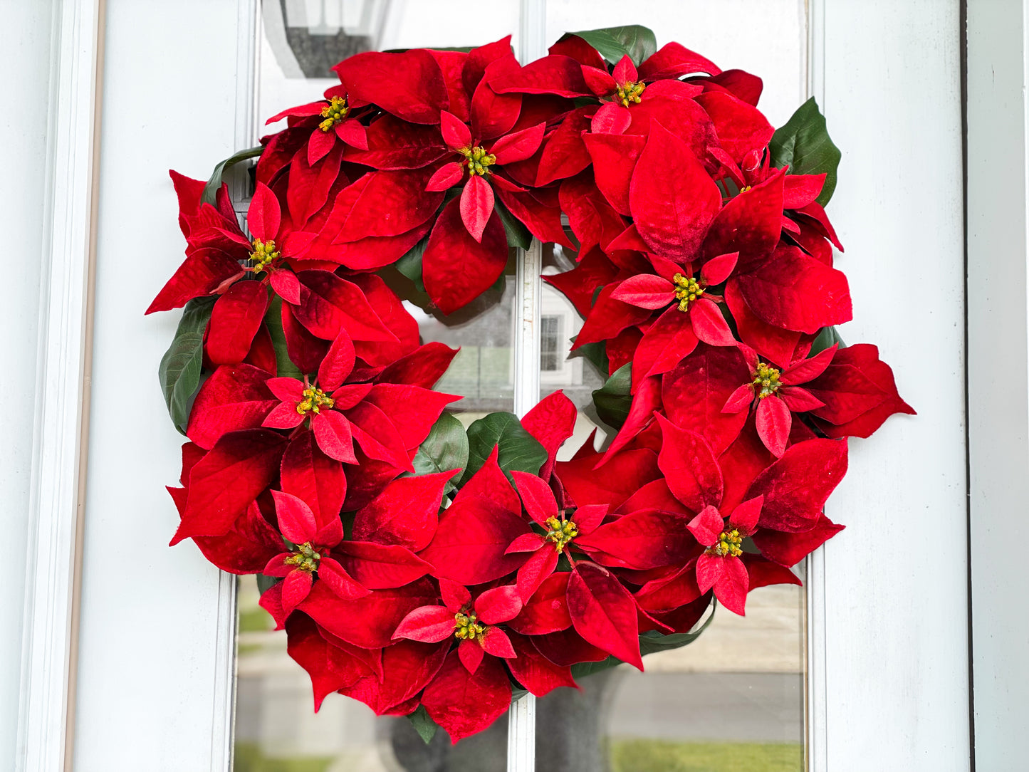 Red Velvet Poinsettia Wreath