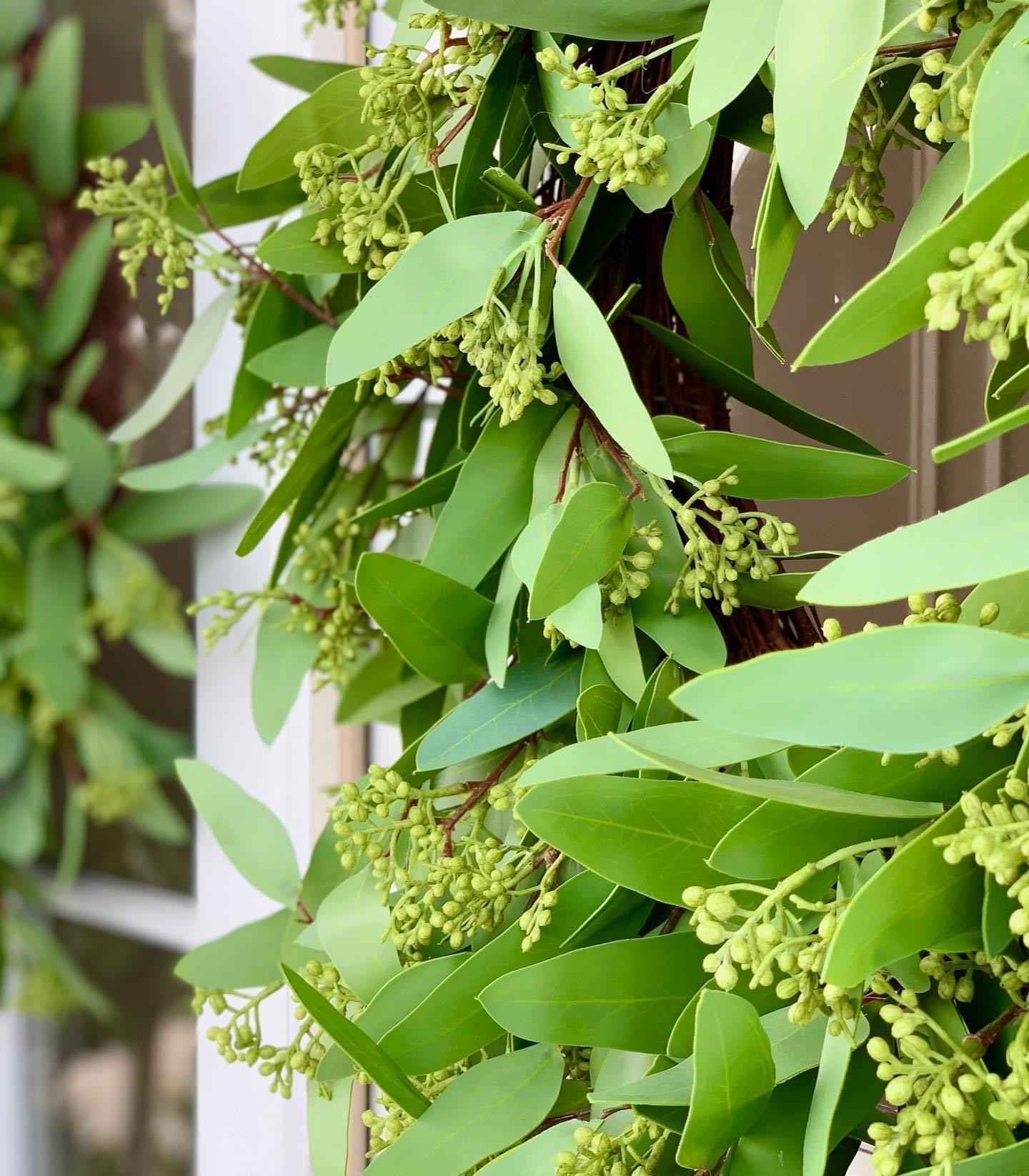 24” Artificial “Real Touch” Long Leaf Eucalyptus Wreath