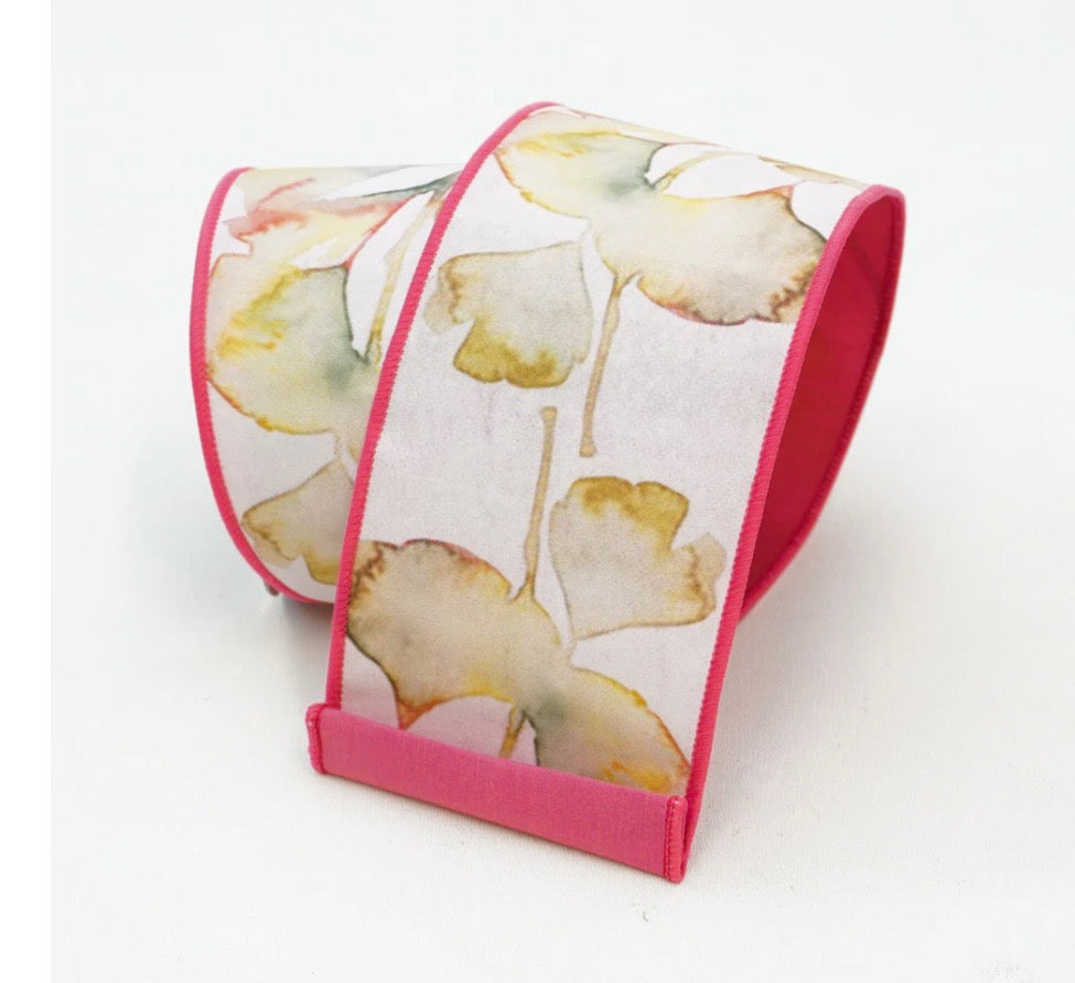Watercolor Orchid Ribbon With Hot Pink Back
