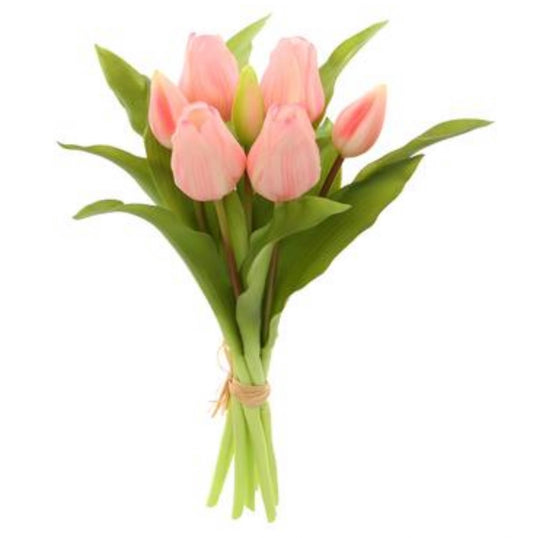 11.75” Real Touch Pink Tulips