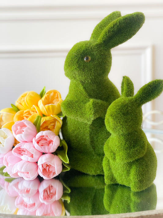 Set Of Two Moss Bunnies