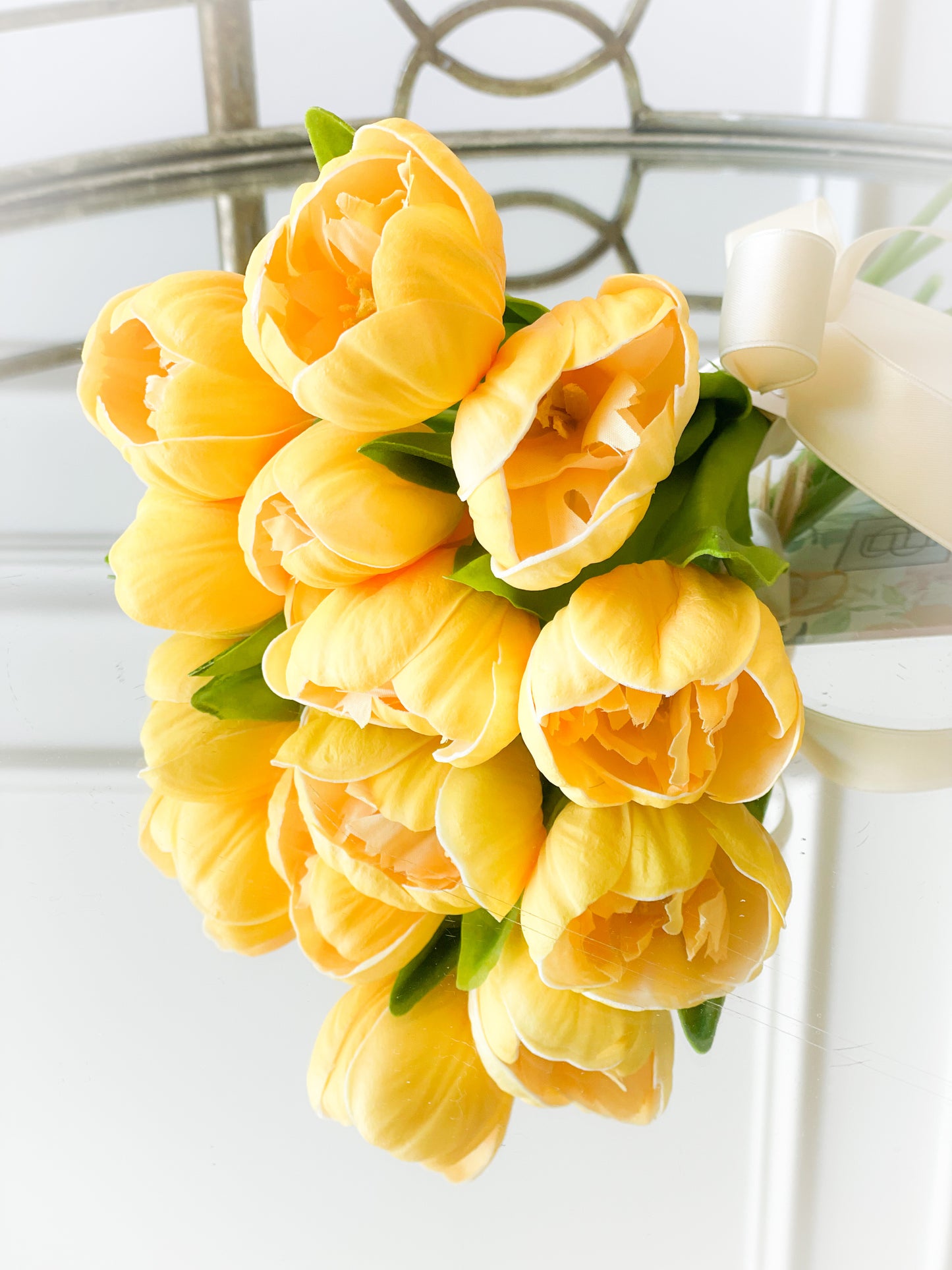 Yellow Bundle With Satin Bow And Dance Card