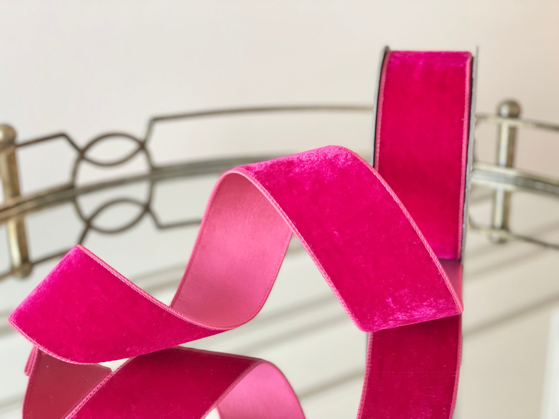 Hot Pink Velvet Ribbon with Taffeta Backing – Blanc Box