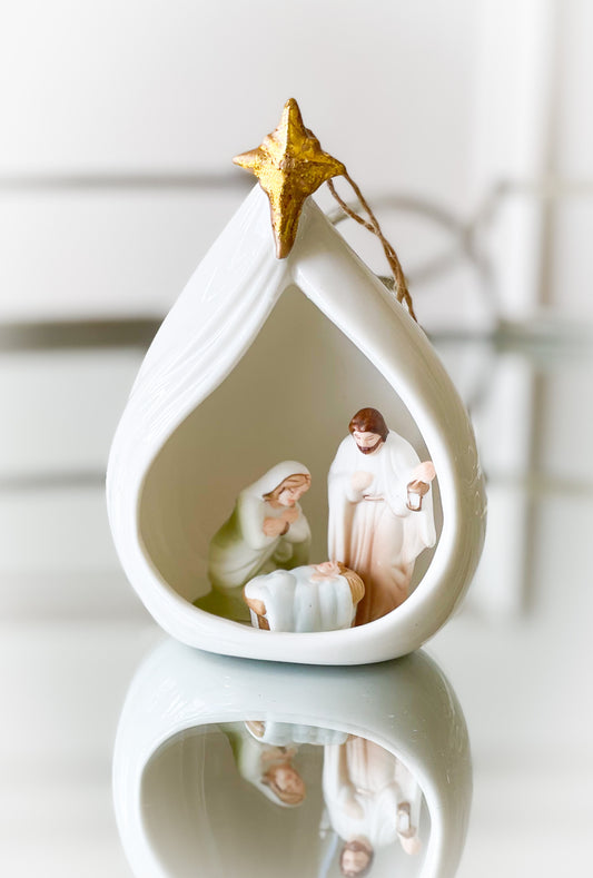 Porcelain Nativity Ornament