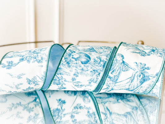 Aqua Toile Ribbon