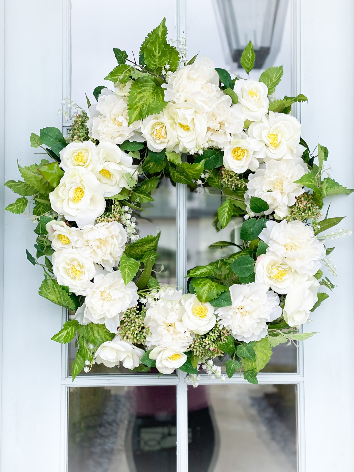 Peony, Rose, And Lilly Of The Valley Wreath