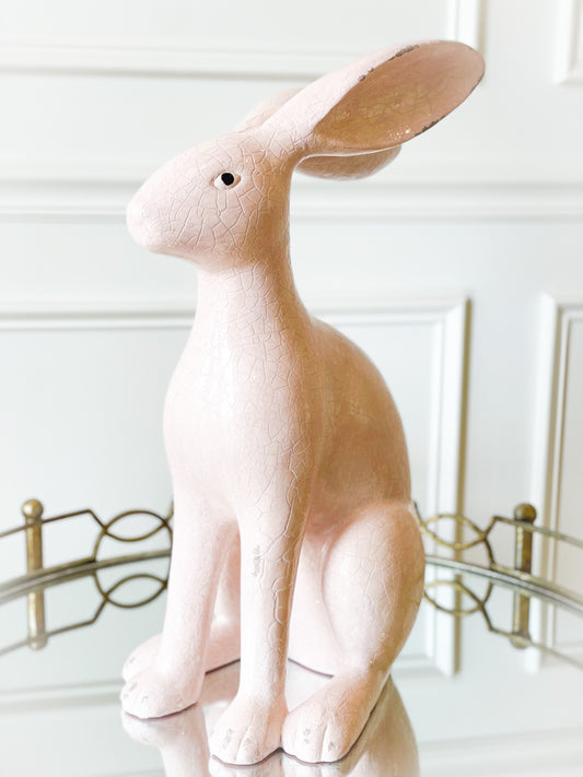 Blush Crackle Resin Bunny