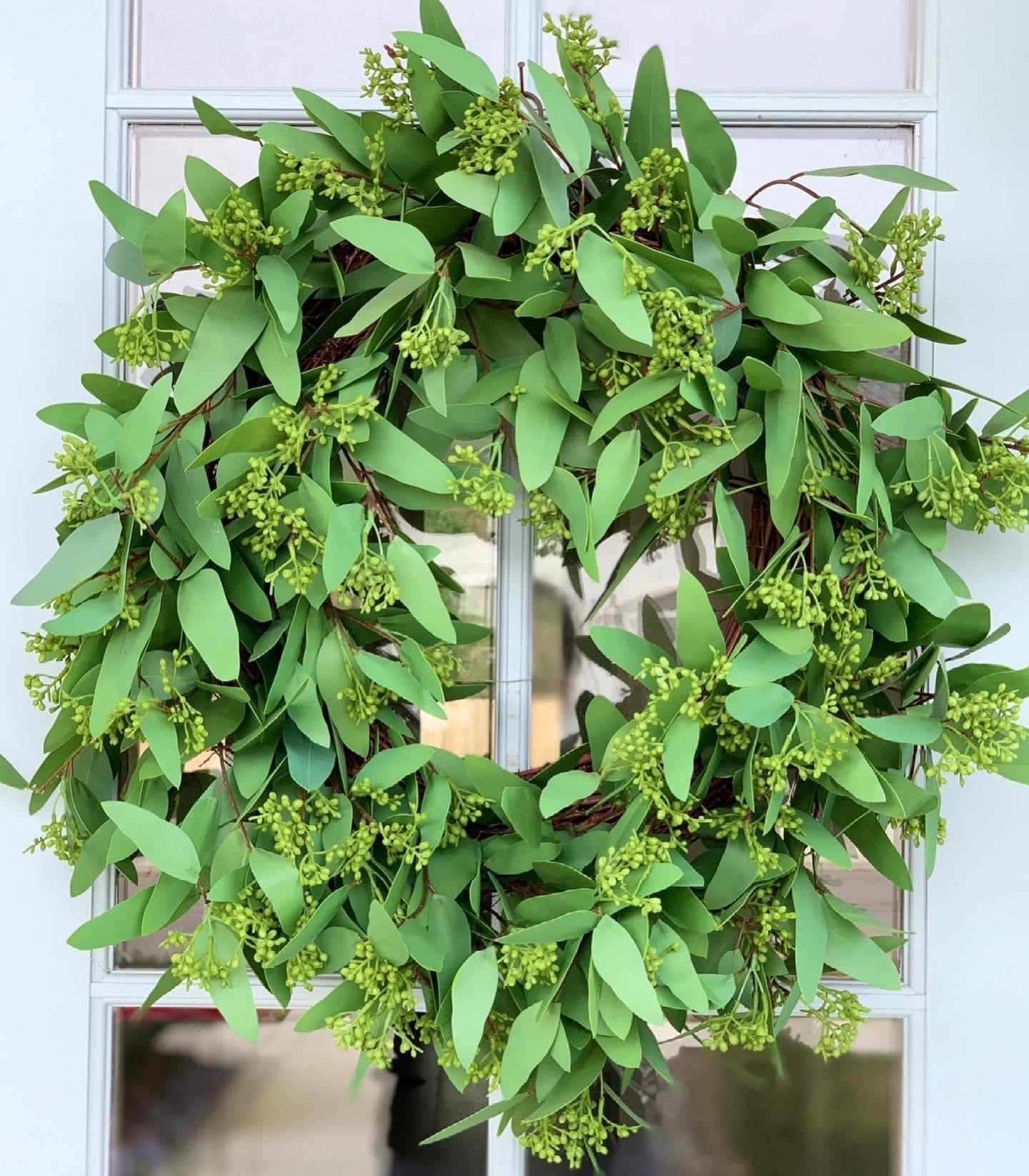 24” Artificial “Real Touch” Long Leaf Eucalyptus Wreath