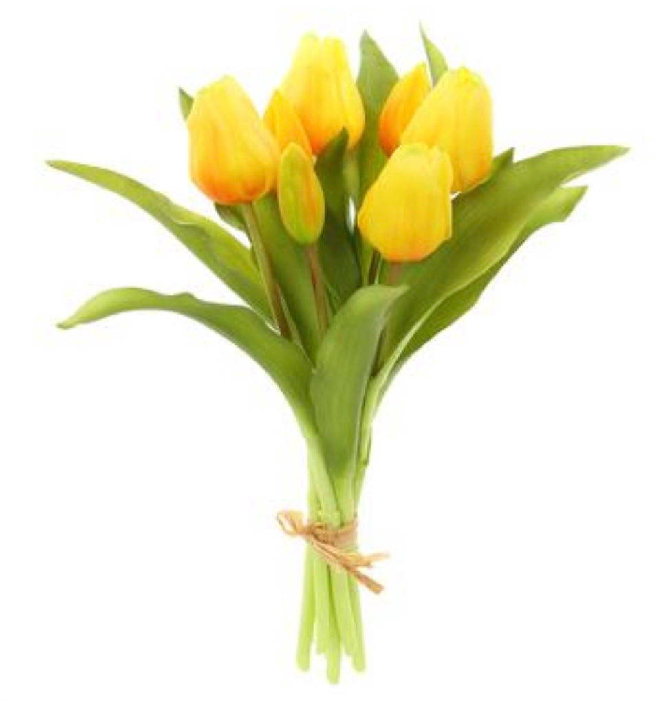 11.75” Real Touch Yellow Tulips