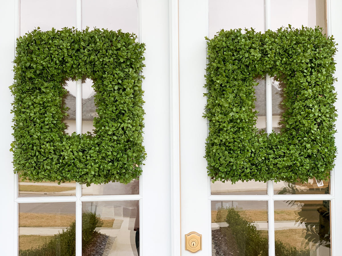 Rectangular Boxwood Rectangle Boxwood Wreath – Blanc Box