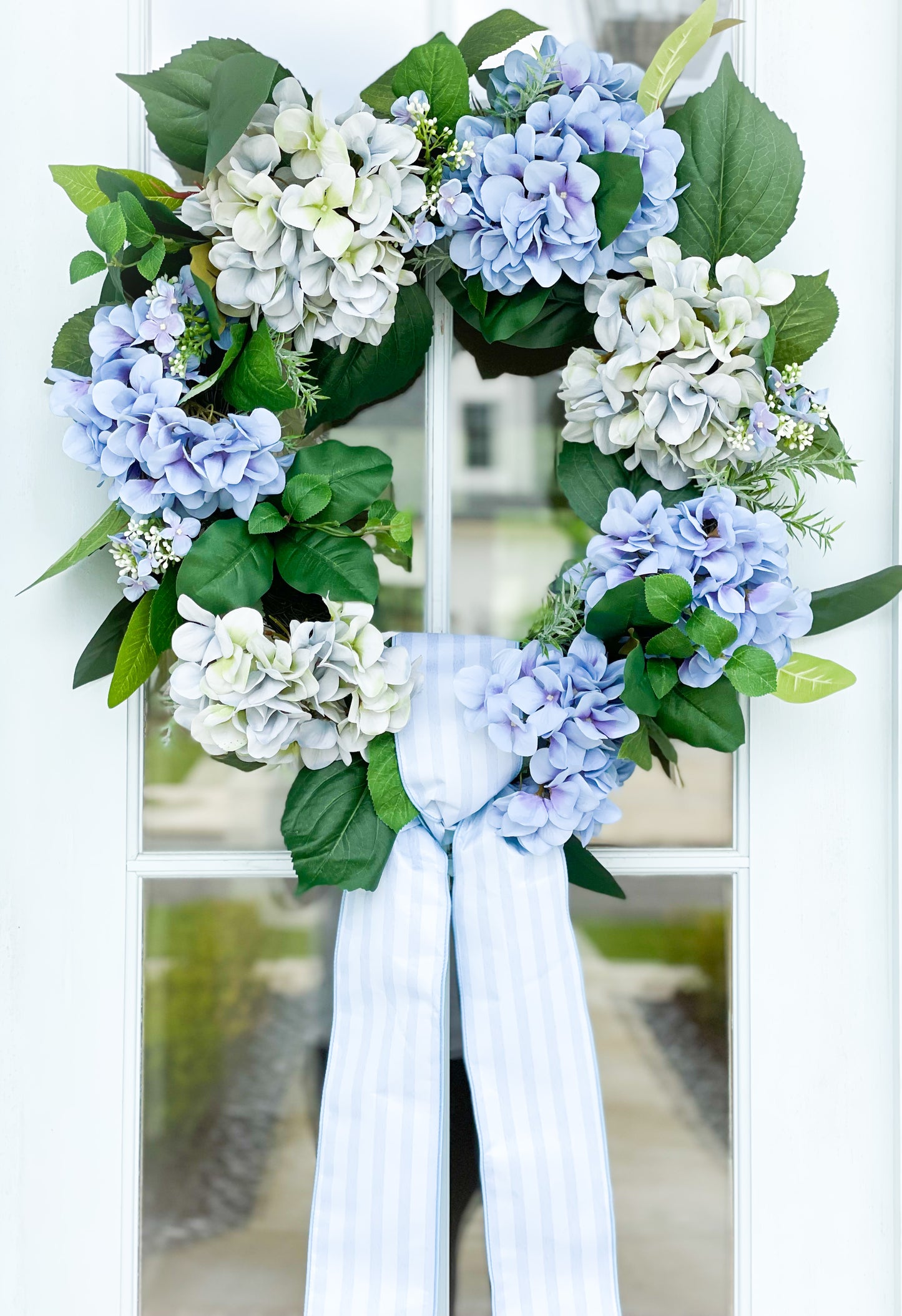 French Blue Hydrangea Wreath