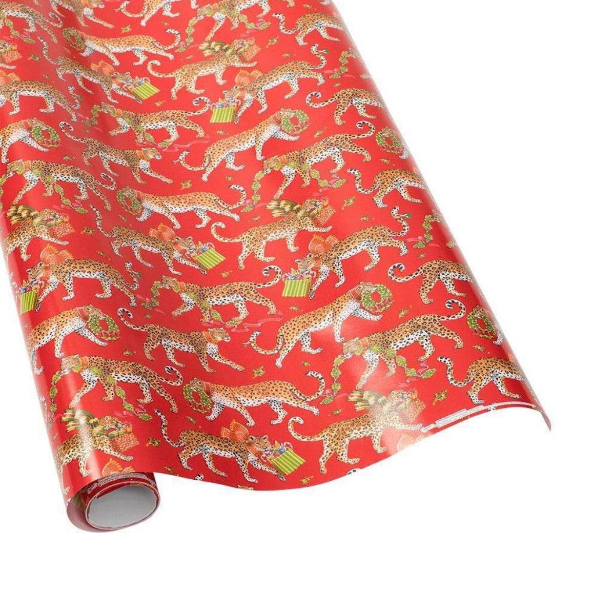 Christmas Leopard Red Wrapping Paper