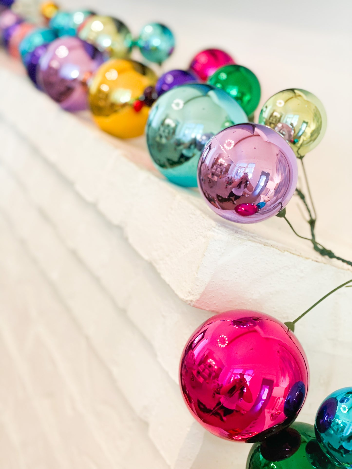 10’ Multi Color Shiny Ornament Garland