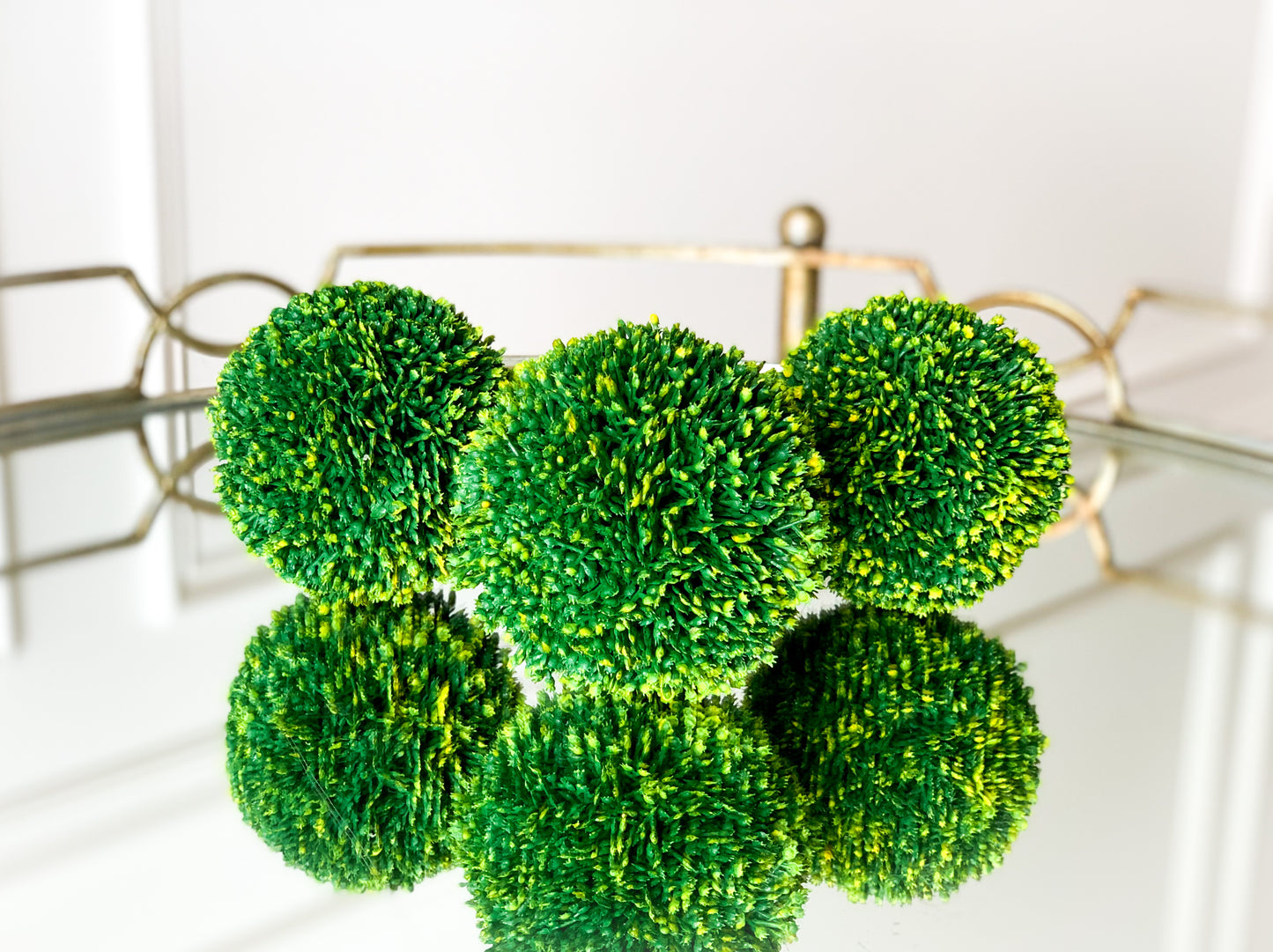 Set of Three Boxwood Decorative Balls