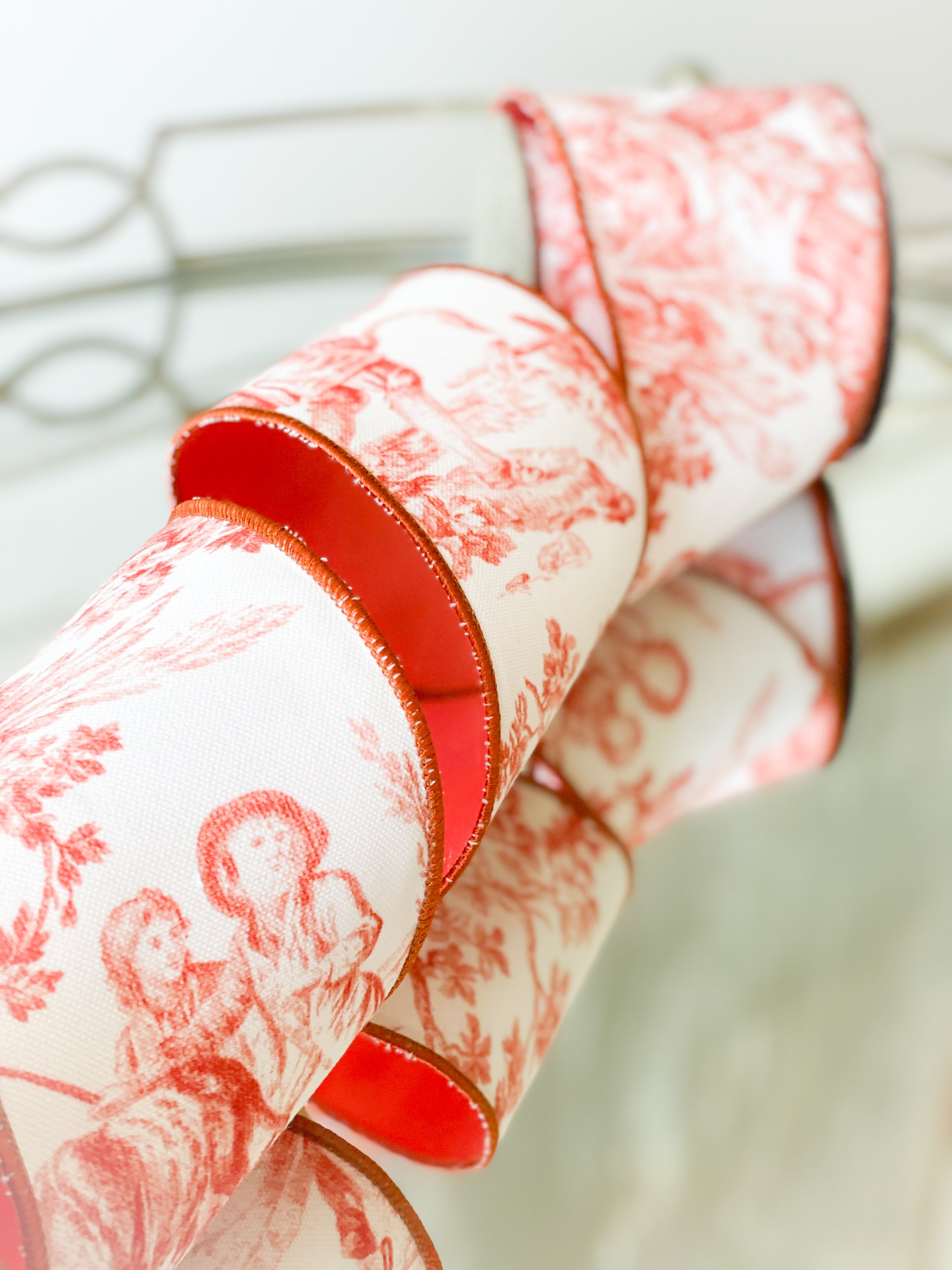Orange Toile Ribbon – Blanc Box