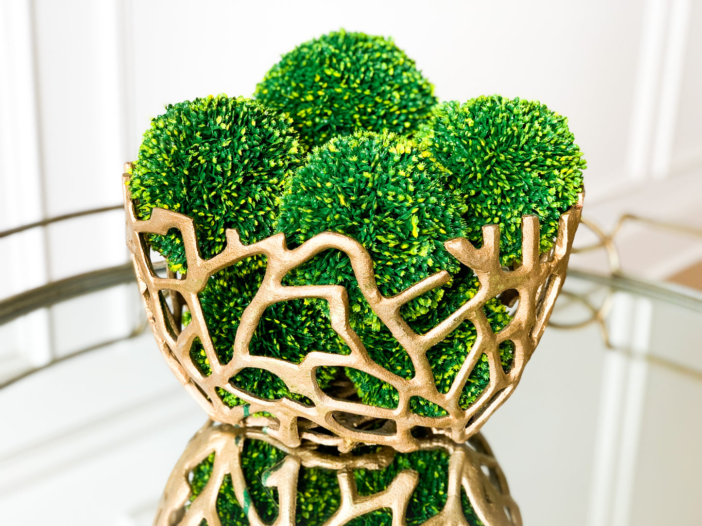 Set of Three Boxwood Decorative Balls