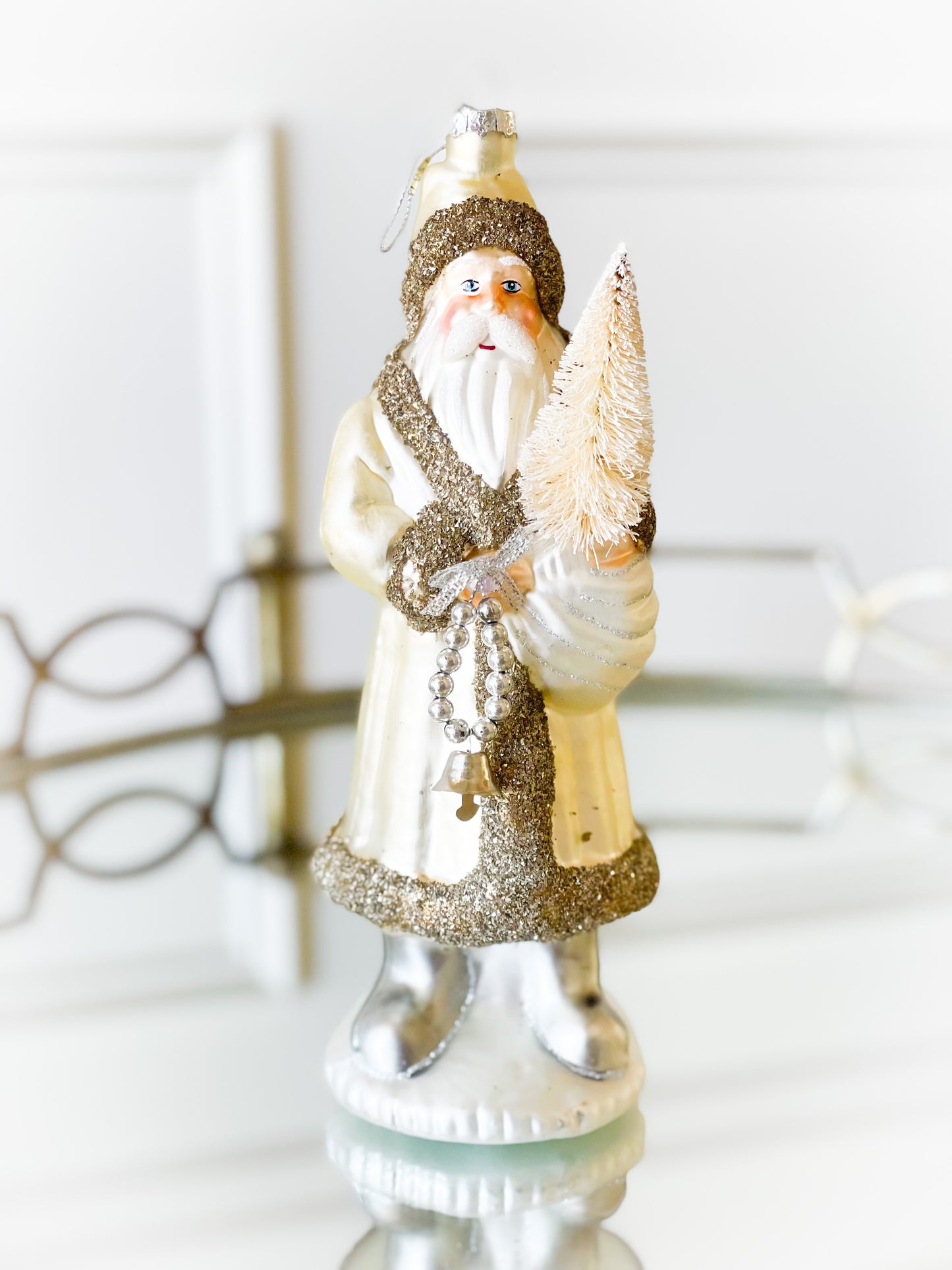 Santa With Bell Ornament