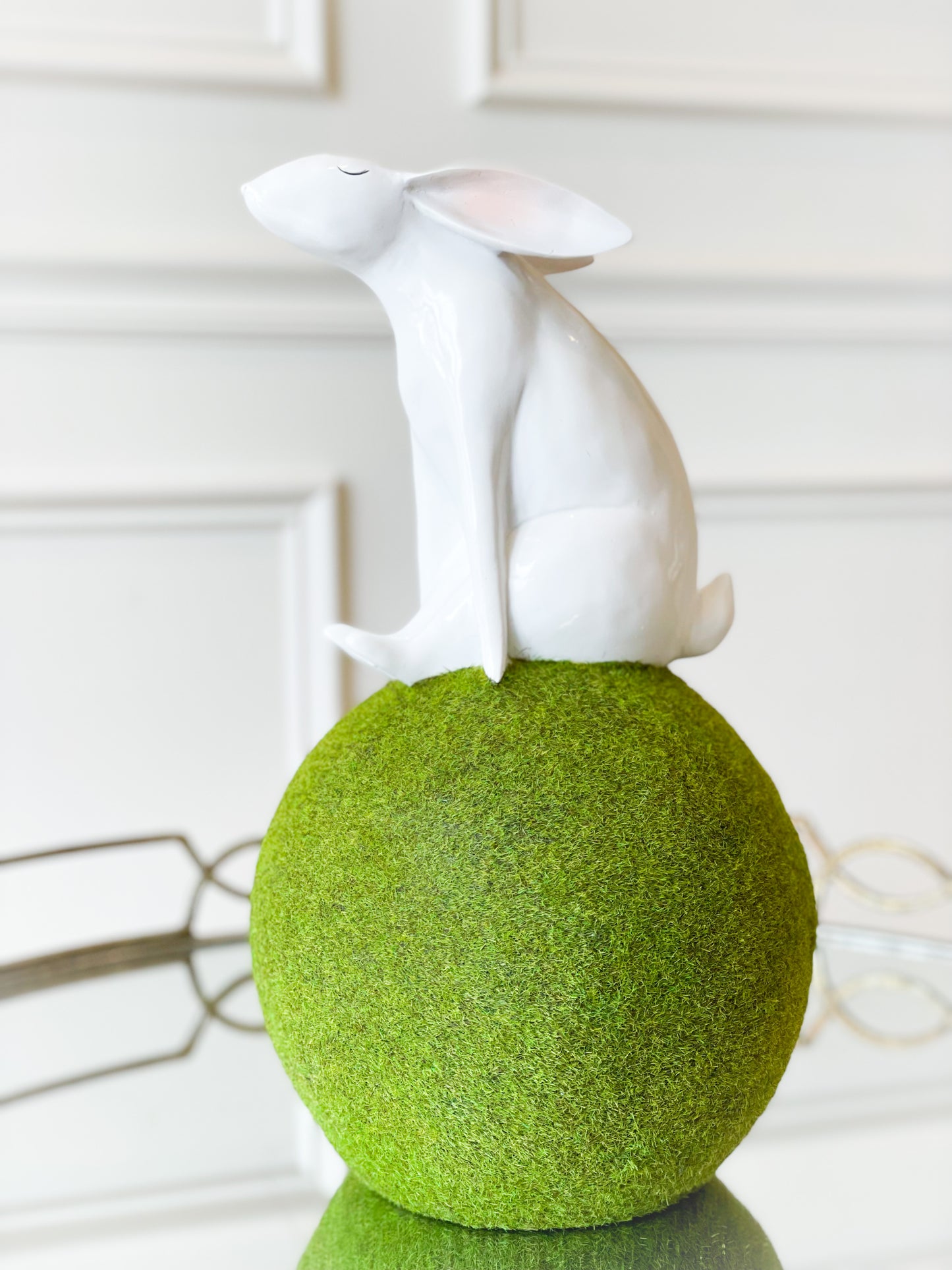 Bunny Sitting On Moss Ball