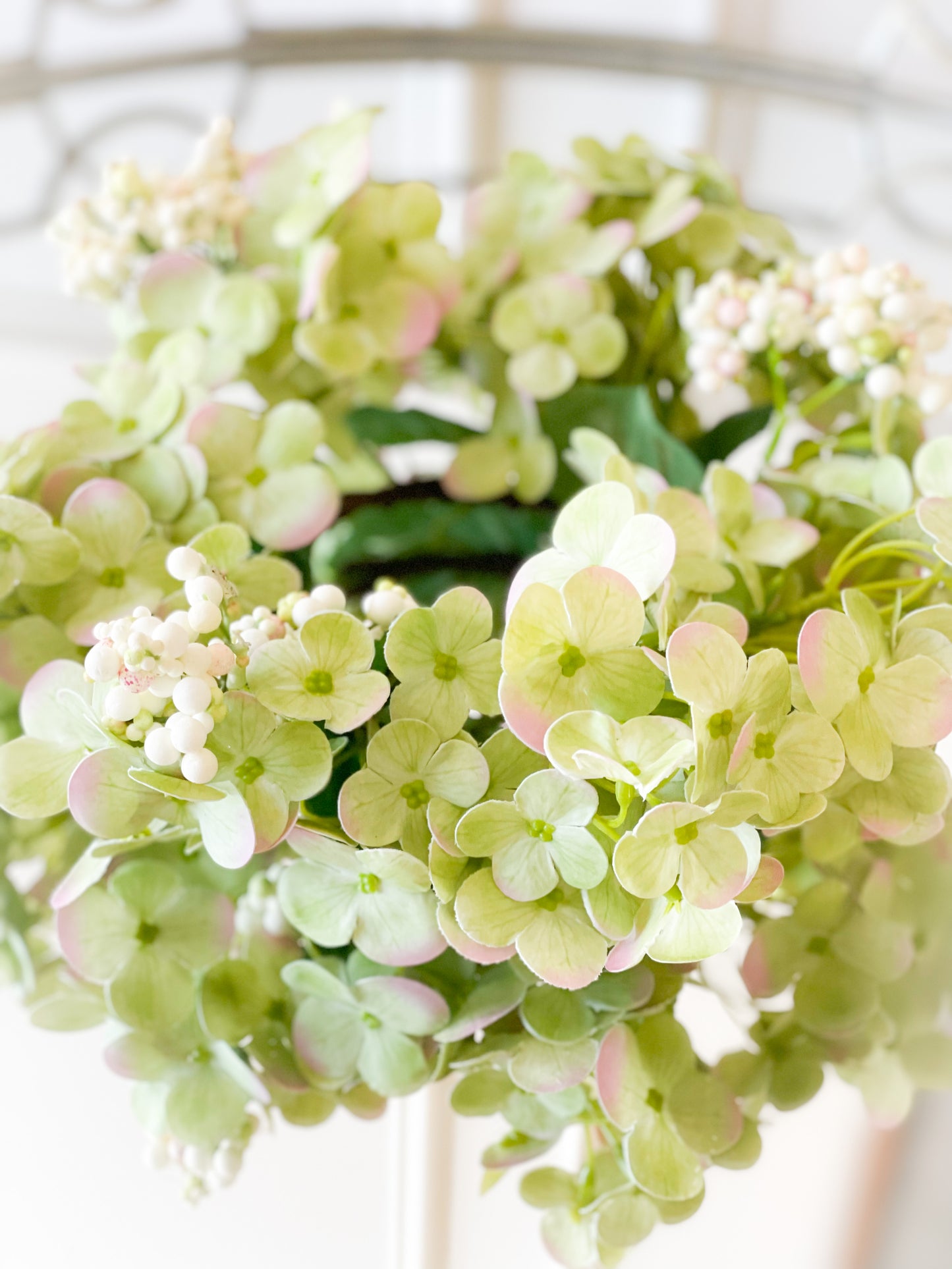 Green Hydrangea Candle Ring