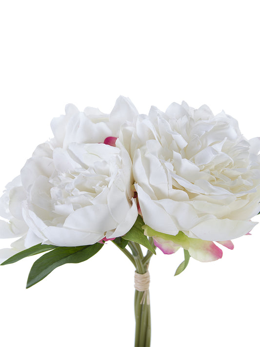 10” White Peony Bouquet
