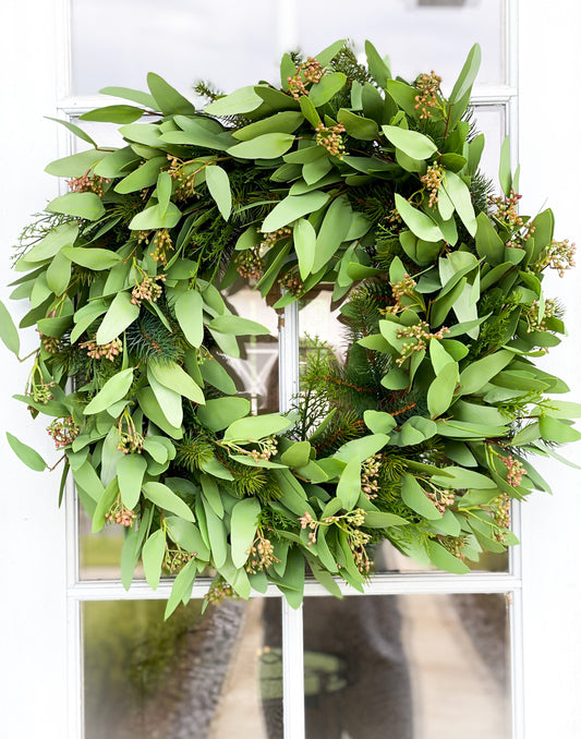 Long Eucalyptus and Pine Wreath