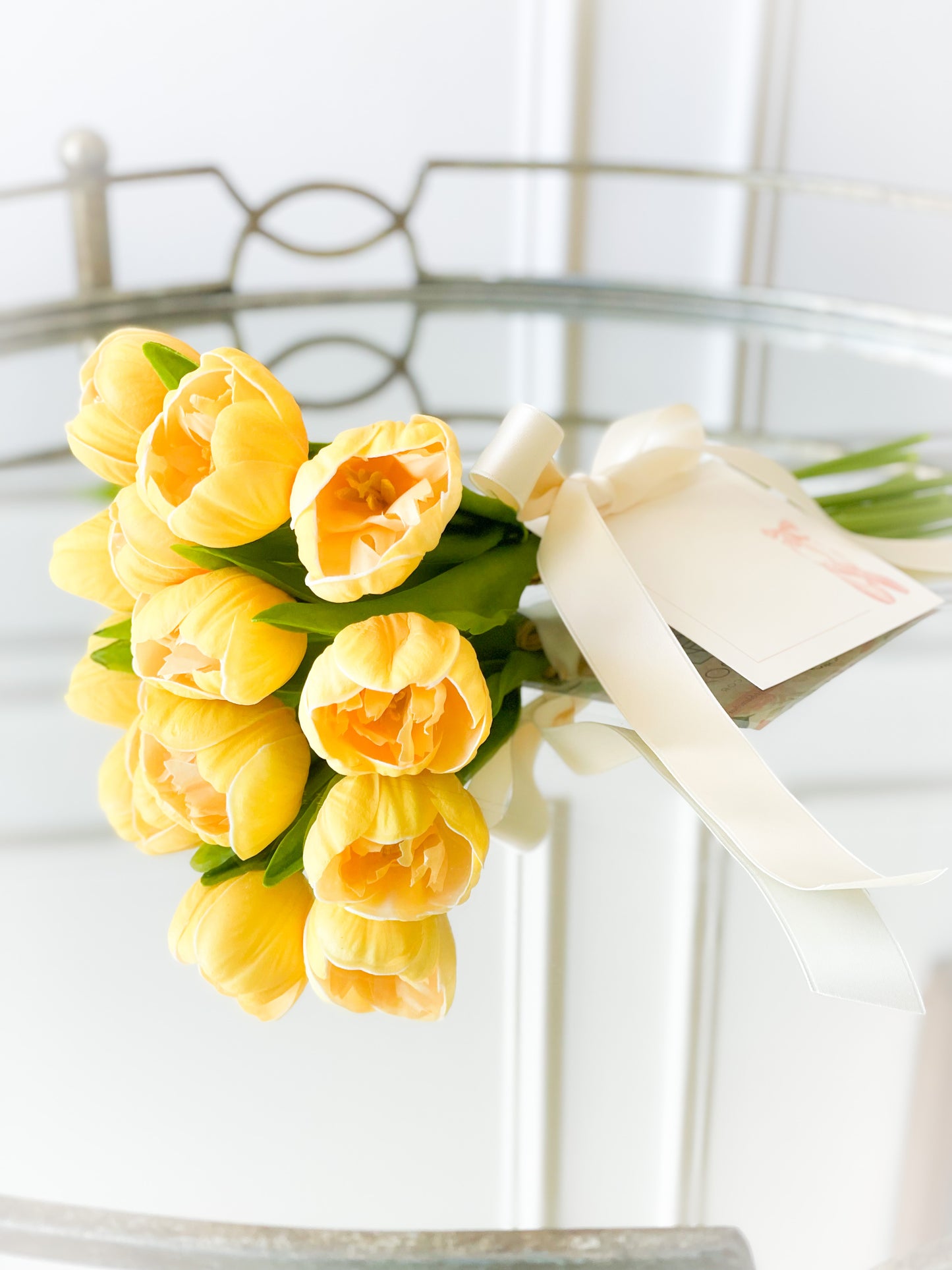 Yellow Bundle With Satin Bow And Dance Card