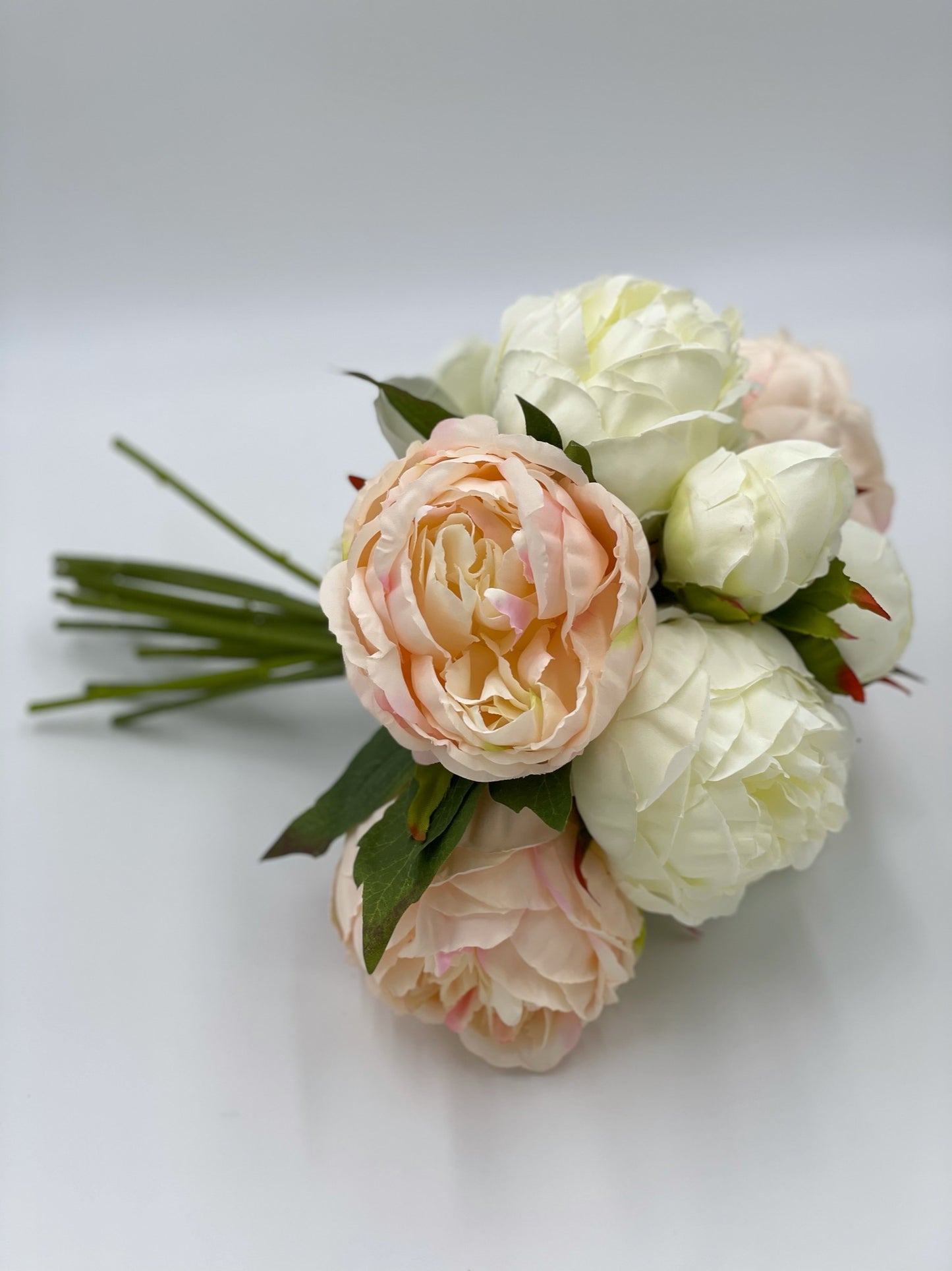 Silk Blush and Cream Peony and Buds Bouquet