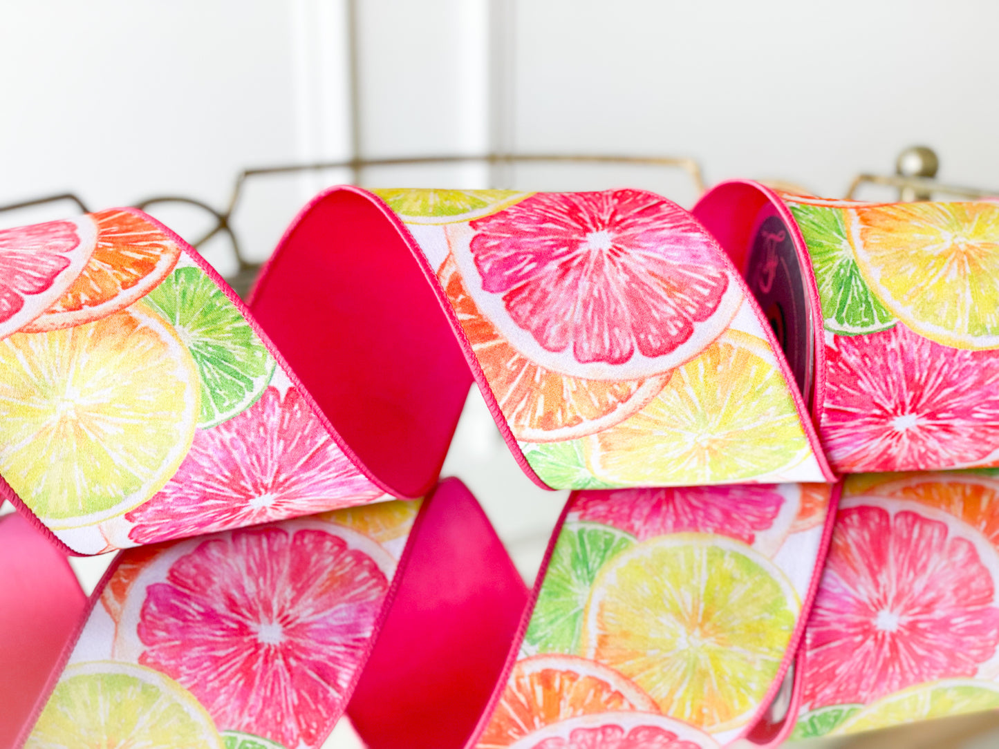 Citrus Ribbon With Hot Pink Back