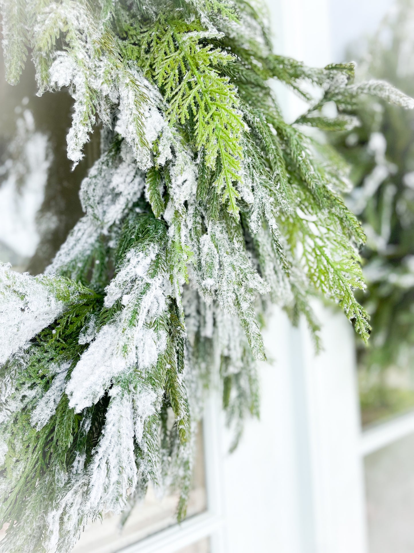Real Touch Snow Dusted Cedar Wreath