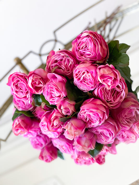 Fuchsia Cabbage Rose Bouquet