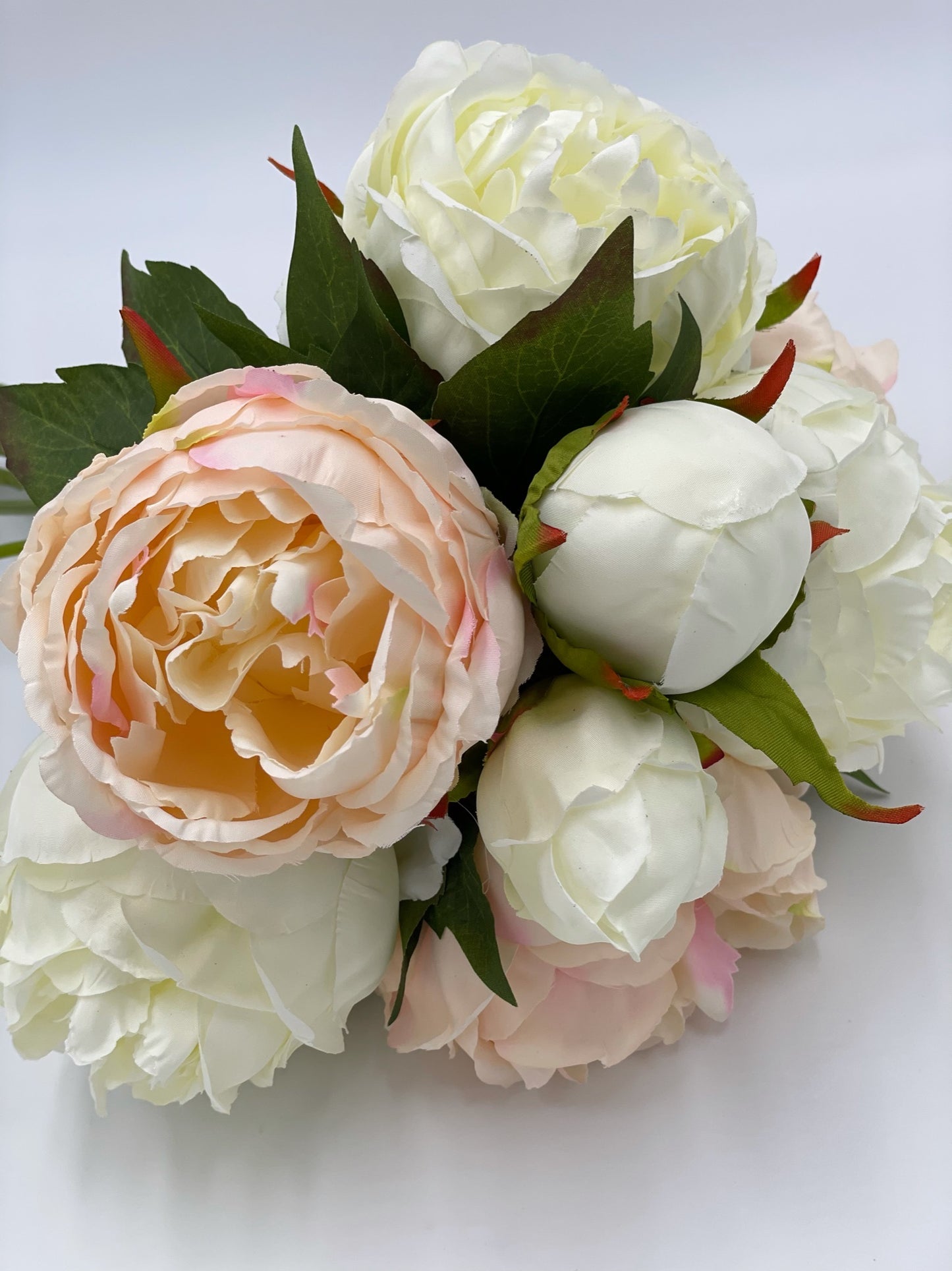 Silk Blush and Cream Peony and Buds Bouquet