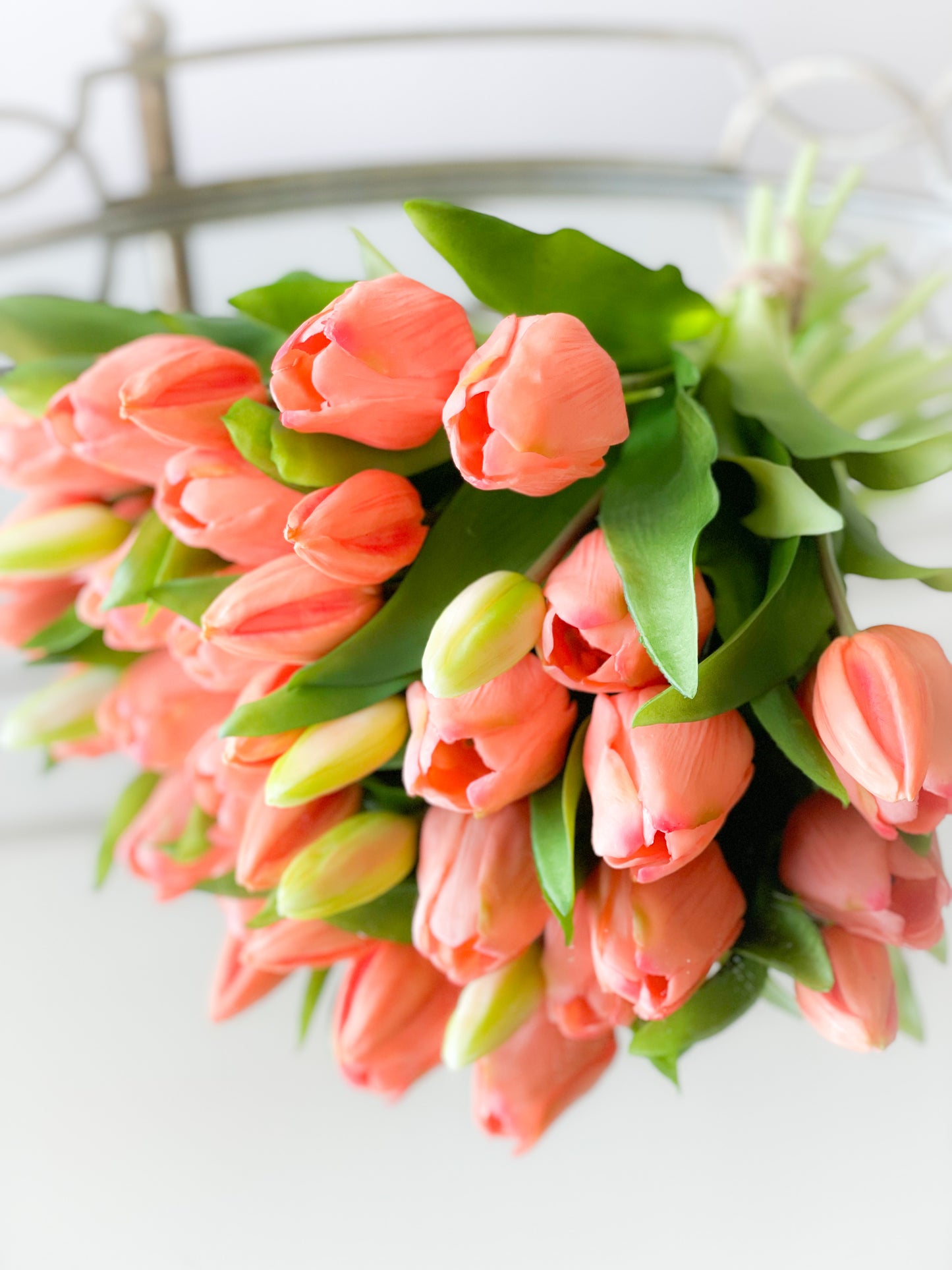 11.75” Real Touch Orange Tulips