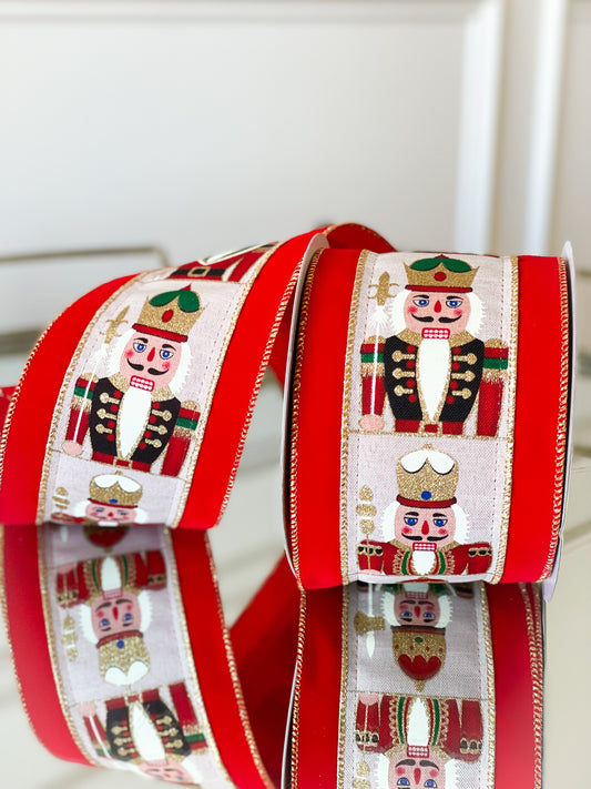 Nutcracker Vertical With Red Velvet Trim