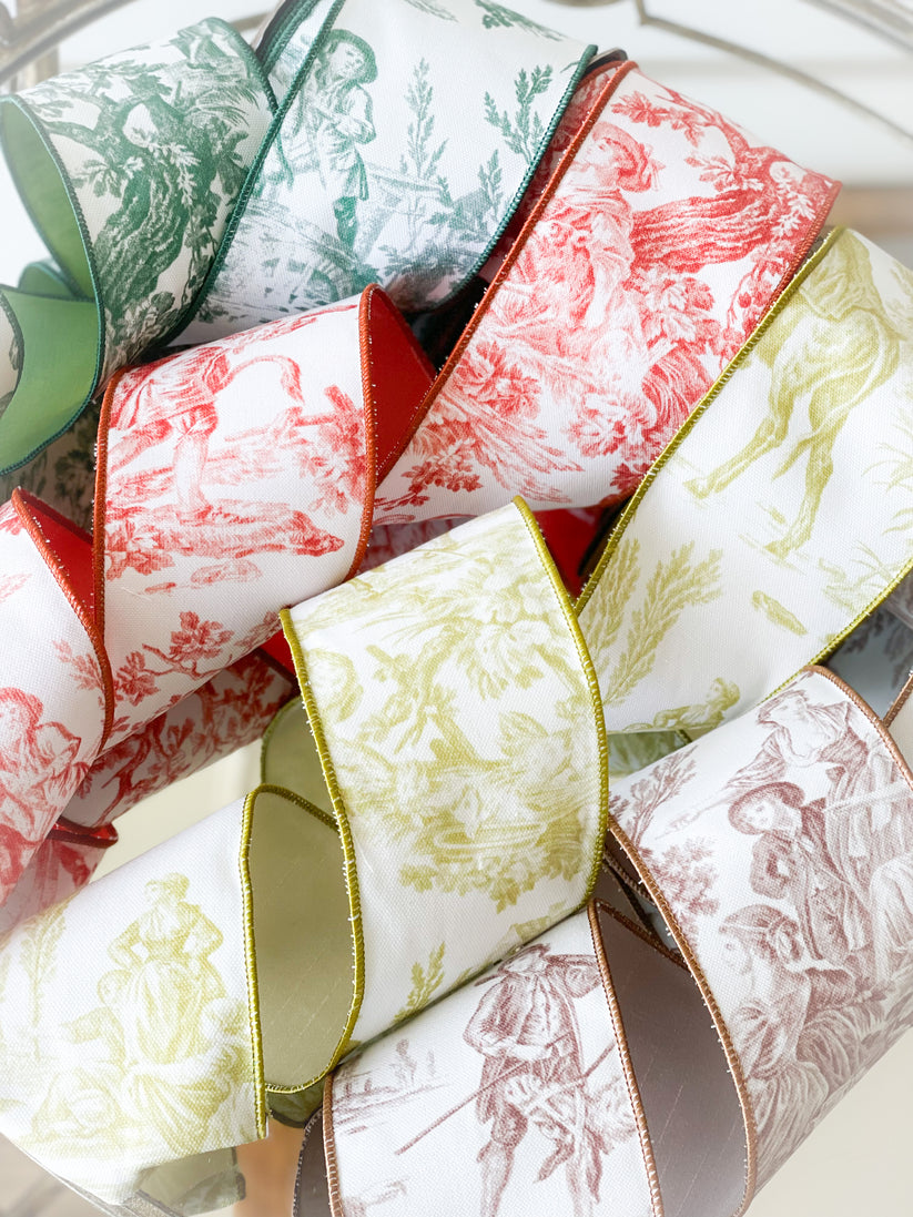 Orange Toile Ribbon – Blanc Box