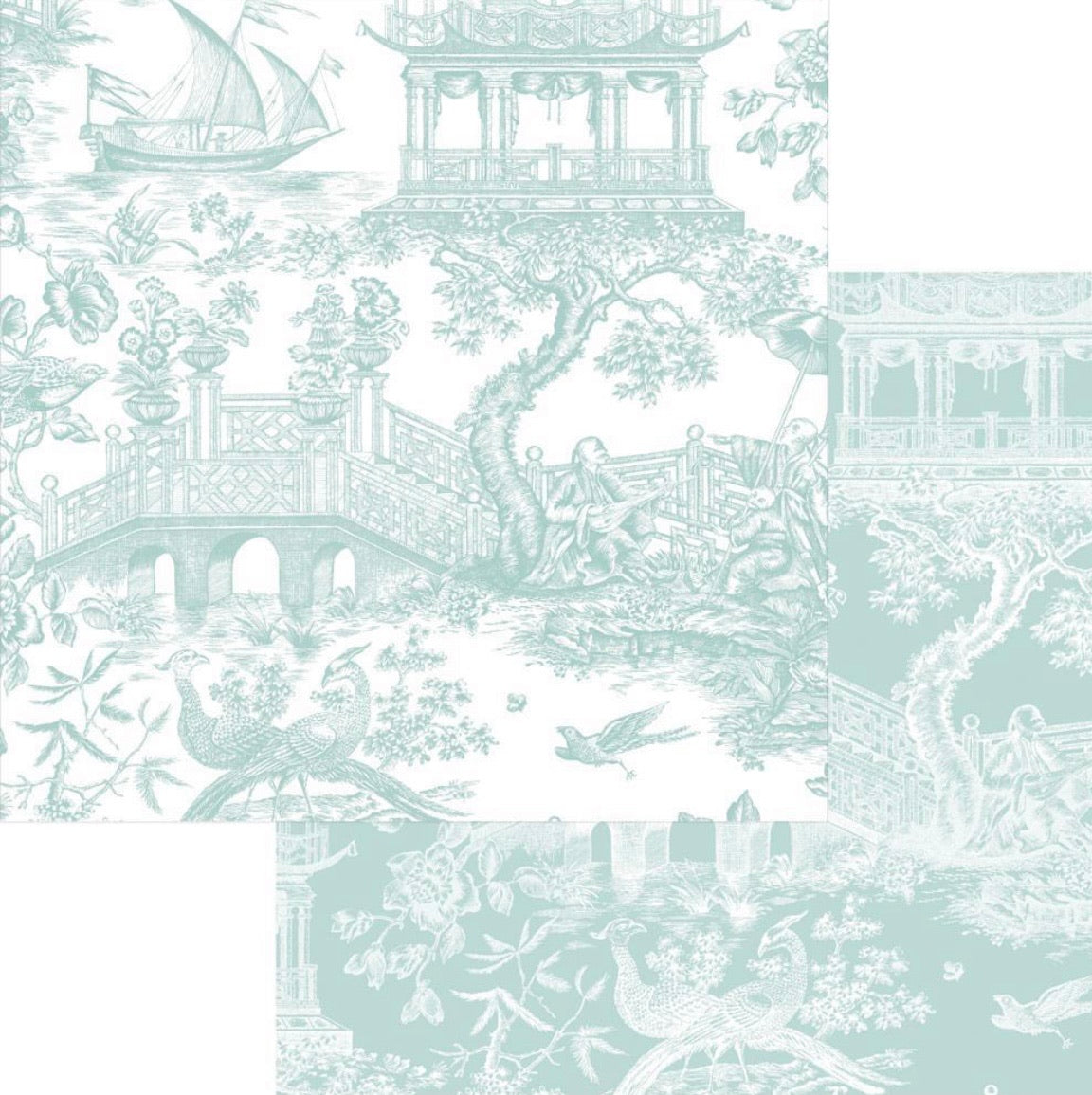 Bunsen, Blue White Chinoiserie Holiday Gift Wrapping Paper Roll - Pearl &  Maude Home