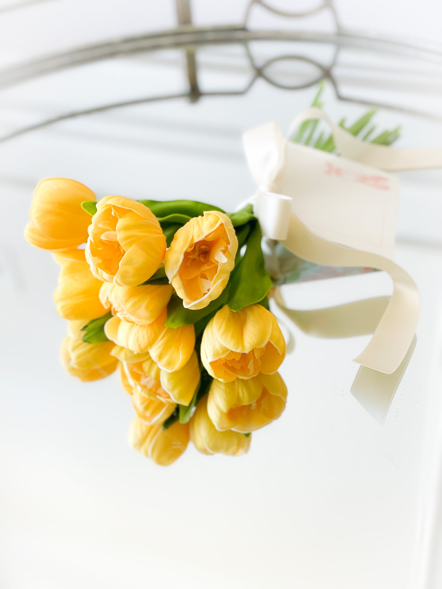 Yellow Bundle With Satin Bow And Dance Card