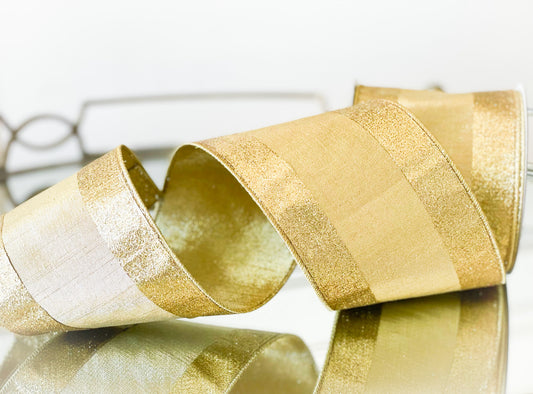 Gold Stripe Edge Ribbon