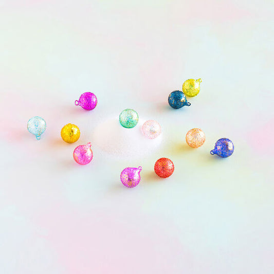 Glitterville Set of 12 Rainbow Glass Ornament