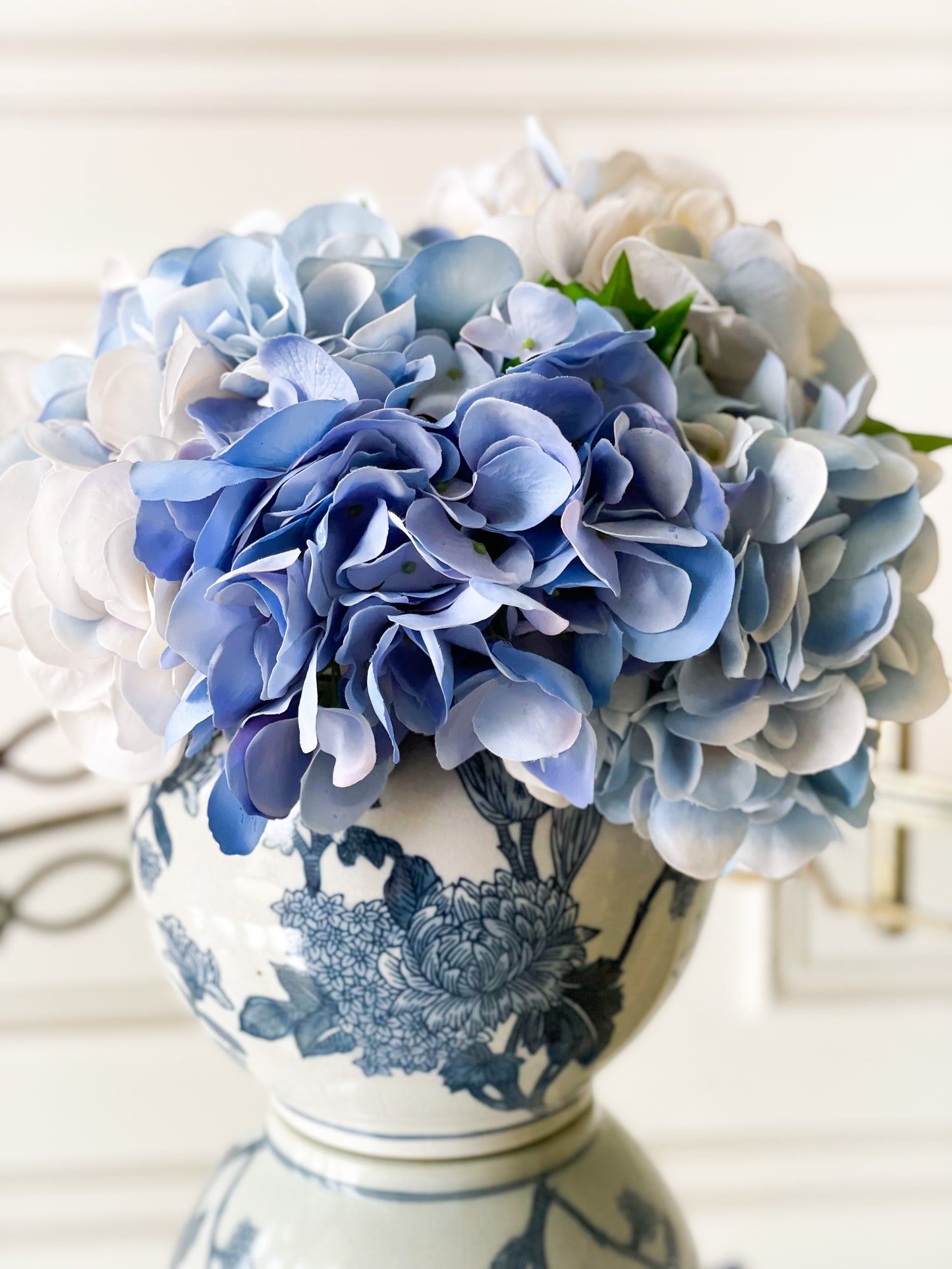 Japanese Blossom Blue And White Vase (Local Pickup Only)